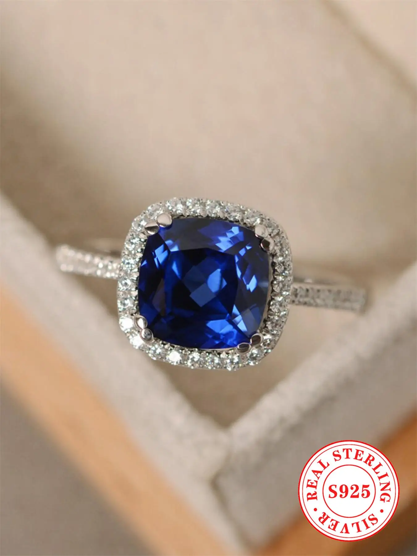 S925 Sterling Silver Rhinestone Decor Ring, Elegant Fashion Accessories for Women, Trendy All-match & Exquisite Jewelry for Birthday Gift, with Box