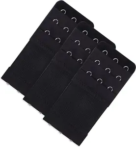 3 Pieces Women's Bra Extenders Women's Stretchy Bra Extension Strap 3 Hooks 3 Rows Elastic Bra Band Hook