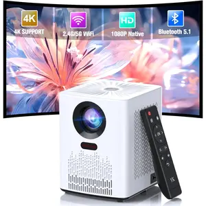 Projector with 5G WiFi and Bluetooth, 4K HD 20000L Portable Movie Projector with Mini Tripod, Outdoor Projector for Home Theater Compatible with iOS/Android/Laptop/TV Stick/USB/PS5