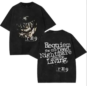 Resident Evil 9 Requiem for the dead art horror Game Tshirt, graphic game movie merch, resident evil merch, resident evil, Menswear Tee Retro Black Gaming Vintage streetwear Top