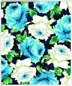 Chiffon Printed Mid Summer Night Large Floral Rose Sheer Fabric by the Yard, Flowing & Elegant for Dresses, Sewing, DIY & Décor