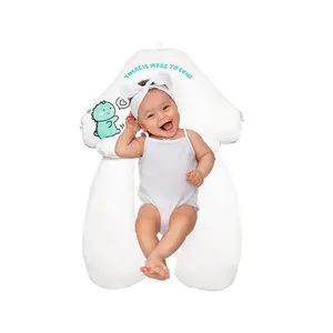 Baby Soothing Sleeping Pillow U-Shaped Detachable Anti-Spitting-Up Slope Soft Cotton Multi-Functional Design