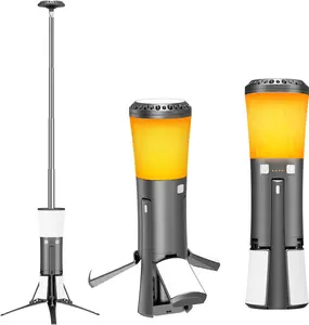 Telescopic Camping Lights Rechargeable Led Work Light with Stand Multifunction 18000 mAh Lanter Portable Job Site Lighting Cordless Dimmable Flame Tent Lamp 7500lm Power