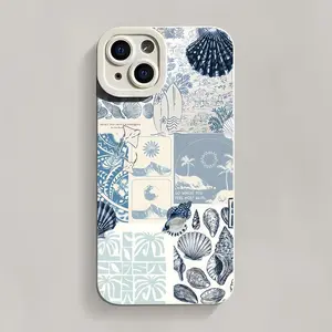 [Shockproof] Coastal Sea Shell Seaweed Star Ocean Life All-Inclusive Shockproof Phone Case |       TPU |       Stylish and Durable |       Compatible with iPhone 17 Pro Max Plus Air/ 11/12/13/14/15/16 Pro Plus Pro Max Screen Protector Cover Protection