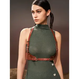 Cider [2 colors, size M/L-2XL] Layered Buckle Harness Belt