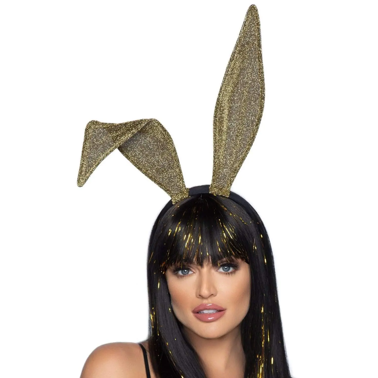 Funky Glitter Bunny Ear Headband, Women's Flexible Shimmering Hair Accessory for All Themed Parties & Bunny Costume Looks