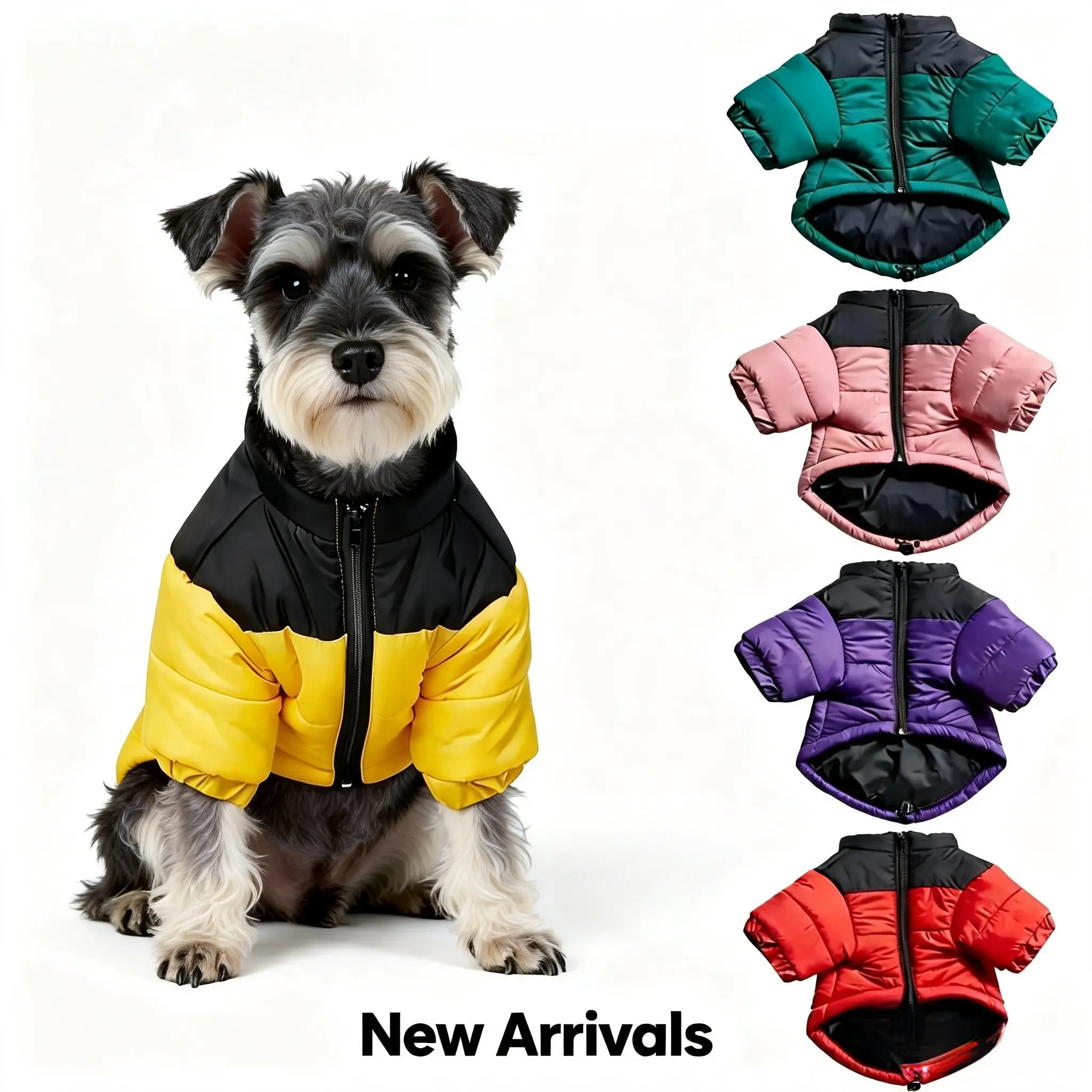 Winter Warm Dog Polyester Jacket - Cozy, Stylish, Lightweight Pet Coat for Puppies, Multi-Size, Multiple Colors