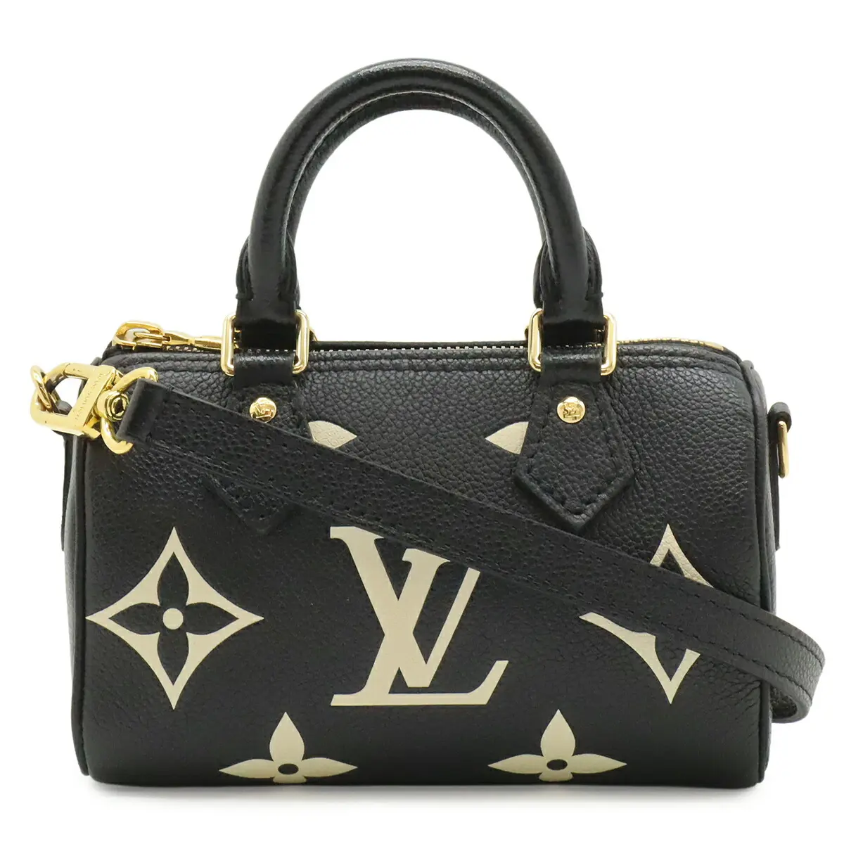 Pre-owned Louis Vuitton Calfskin Shoulder Bags Nano Speedy Monogram Empreinte 2way bag