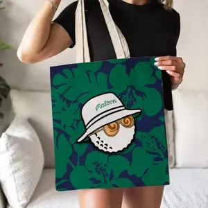 Luxury Designer M-Malbon Golf Storage Bags Canvas Double-Sided Print Tote Bag Large Capacity Shoulder Students Festive Fashion Eco Outdoor Picnic Travel High Quality Shopping Handbag Machine Washable Foldable Reusable