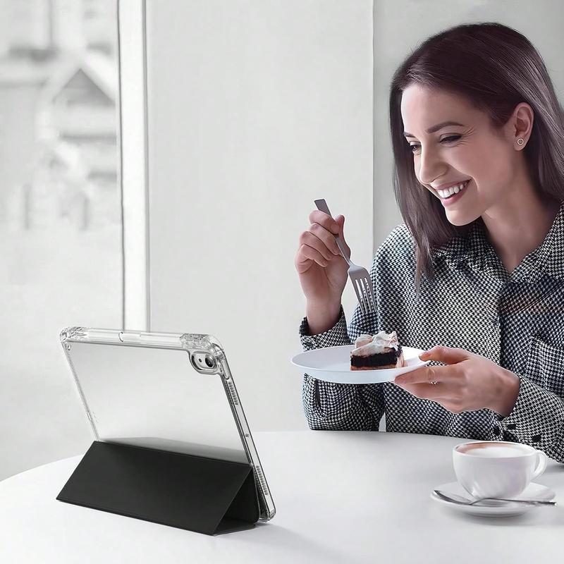 Black Premium Phone Case 1PC Tablet Protective Case Compatible with Ipad Soft Anti-Fall Protection, Ultra-Thin/Smart Stand/Auto-Wake Compatible with Ipad 9.7/10.2/10.9/11/12.9, 10th Gen, Air 11, Air4/5/6, and Galaxy A7/A8/A9+/S6/S7/S8/S9/S9FE/S10+