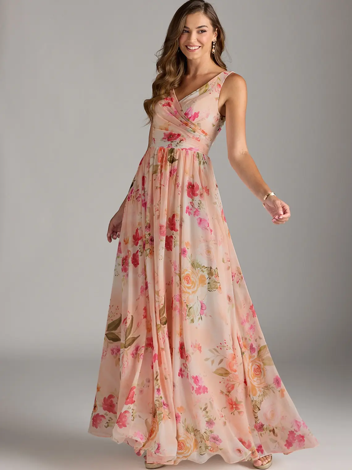 strapless open back dress Rent Oasis Frill Ruffle Bouquet Floral Midi Dress main image 0