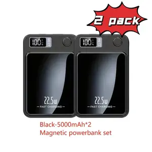 5000mAh Magnetic Wireless Mobile Power Bank, Portable 22.5W/PD20W Fast Charging Mobile Power Bank for iPhone 15 Pro Max/14 Pro/13/12/Android Phone