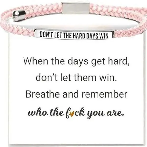 Elevate Your Spirit with Our Elegant Braided Adjustable Inspirational Bracelet in Stainless Steel and 18k Gold Plated Featuring the Uplifting Engraved Message Don't Let The Hard Days Win Perfect for Daily Wear and a Meaningful Gift -RR