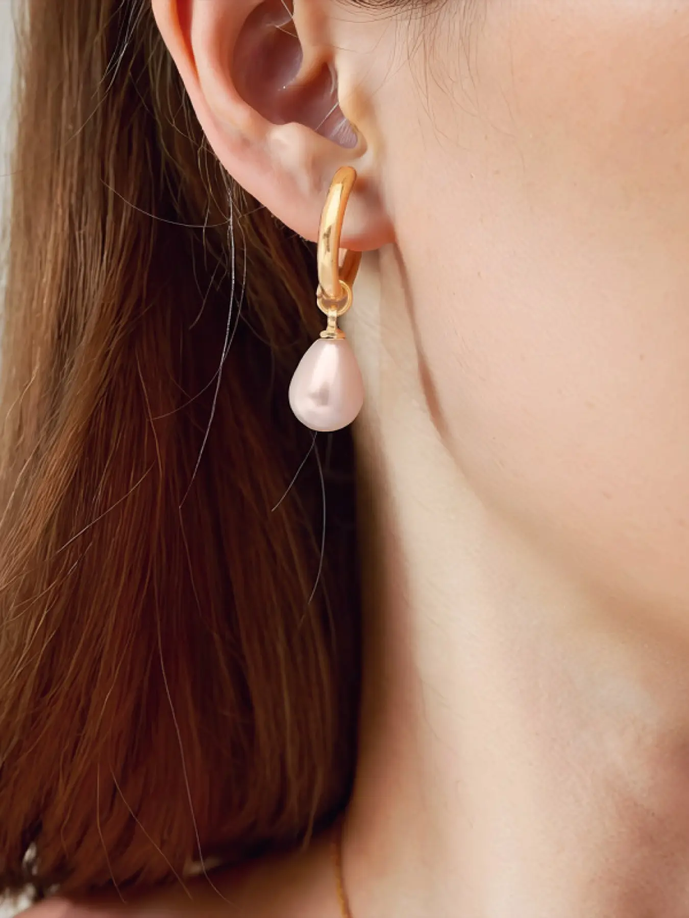 Hypoallergenic 14K Gold Plated Pearl Hoop Drop Dangle Earrings - Elegant Timeless Jewelry for Women's Daily Wear, Party & Formal Occasions