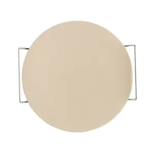 Nordic Ware 2-Piece Pizza Bakeware Set with 13" Ceramic Pizza Stone and Steel Wire Holder