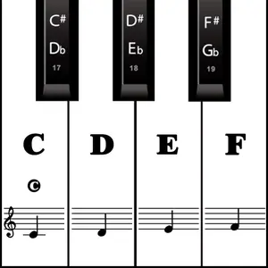 Piano Keyboard Stickers for Beginners,  & Protective Piano Key Labels, Piano Note Stickers Overlay for Full Size Pianos (Black)