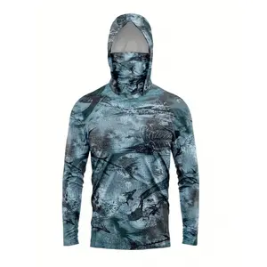Men's Hooded Face Mask Outdoor Sports Lure Fishing Quick-Dry Breathable Long-Sleeve Sweatshirt Fashion tracksuits men