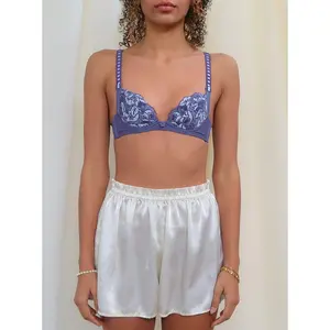 '90s PARISIAN PADDED BLUE ROSE DESIGNER BRA - (32A/30B/34AA)