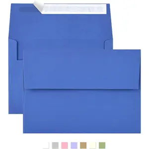 50 Pack 5x7 Envelopes for Invitations,5.25x7.25 inches,A7 Envelope Blue Self Seal,Printable Envelopes for Wedding,Invitation,Baby Shower,5x7 Cards