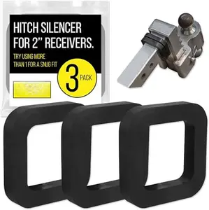 3 Pack Silencer Pads for 2 Inch Ball Mounts - Reduces Rattle and Noise Between Receivers and Tow - Fits Any Trailer Hitch Receiver - Trailer Hitch Stabilizer Silencer Pad