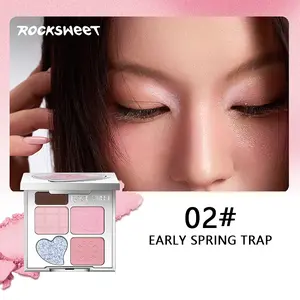 Rock Sweet Five Color Eyeshadow Palette, Matte Earth Tone Waterproof, Four Shimmer Shades, Long-Lasting, Suitable for Beginners