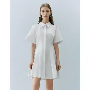 URBAN REVIVO 2026 Springfresh Lapel Skater Shirt Dress