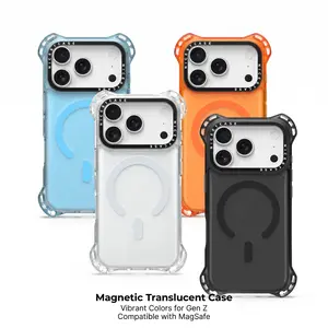 NICESTCASE MagSafe shockproof phone case for iPhone 16/17 series · Transparent TPU+PC protective case · 7.5 m drop resistance, prevents yellowing, reinforced corner cushioning, compatible with magnetic attachment