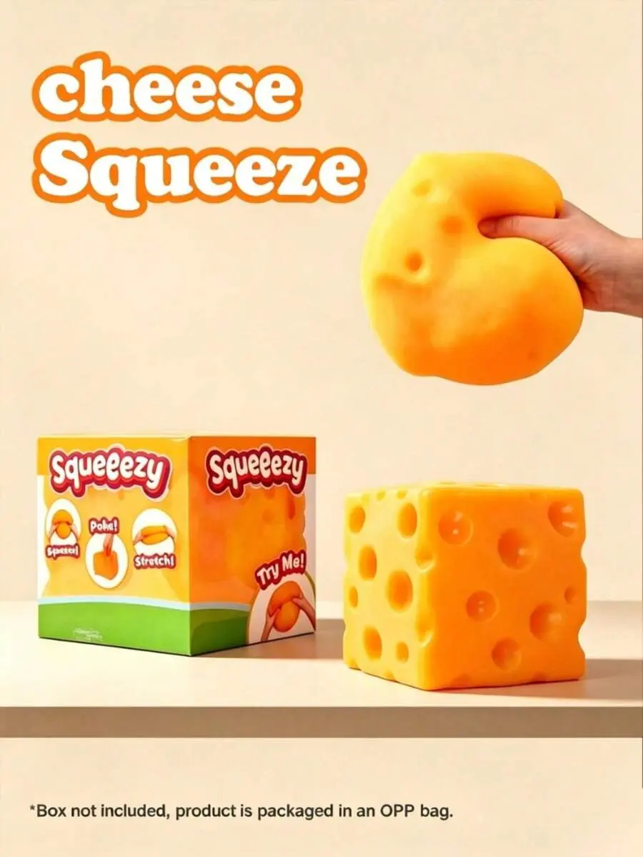 Oversized Cheese Soft And Cuddly , Slow Rebound Moldable Creative Tofu Ball Squeeze , Stress Relief Artifact, Perfect Gift, Birthday Gift, Ideal Gift, Surprise Gift, Holiday Gift, Seasonal Gift, Gift Squishy Need Oh
