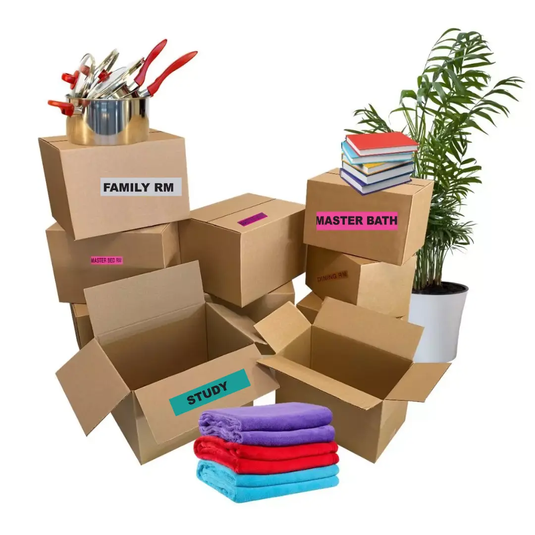 UBMOVE Color Coded Sticker Label Set, 140 Adhesive Sticky Labels for Household Moving Supplies to Organize Box Contents by Room, Color Coded Stickers