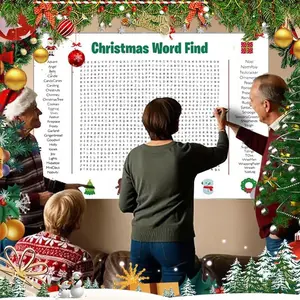 Christmas Word Search Puzzle Poster 36x24 Family Holiday Games  Thick Glossy Paper for Festive Fun Giant Word Find Puzzle Ideal for Christmas Parties