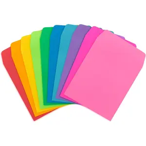 30 Library Card Pockets 3.5x5 Inch - Non-Adhesive Pocket Envelopes - 10 Assorted Colors - Classroom Envelope Pockets - Ideal for Organizing - Colorful Small Library Book Pocket
