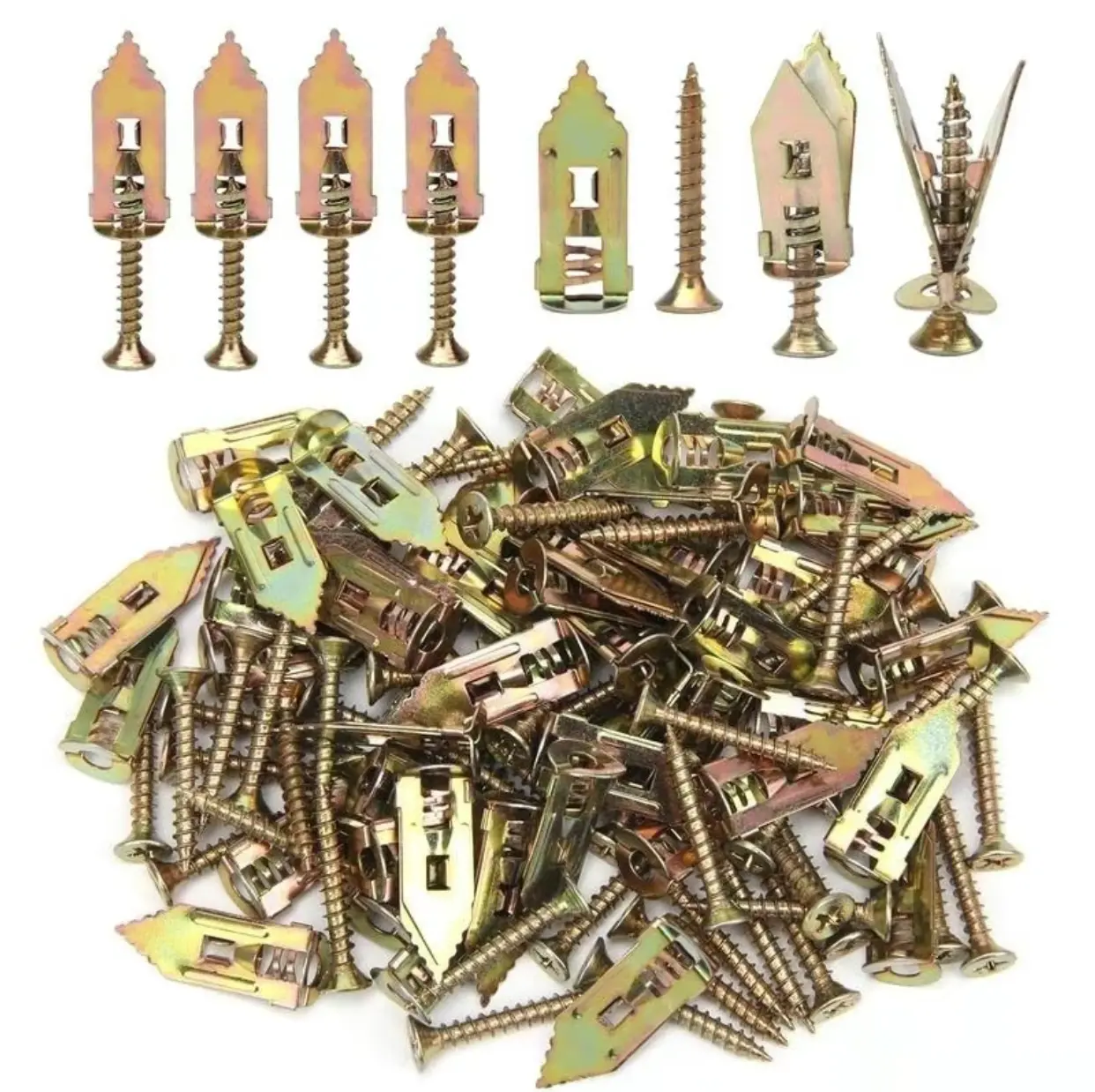 80PCS Self-Drilling Drywall Anchor and Screw Set, 12x30mm Zinc-Plated Anchor Screws, No Pre-Drilling, 66 lbs Load Capacity, for Home Organization & Secure Hanging (Home & Office Use)