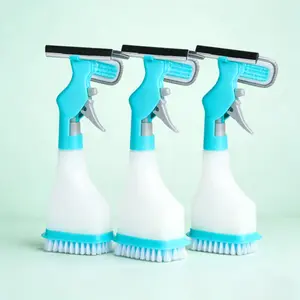 4-in-1 Window Cleaning Tool Set with Spray Wipe Squeegee & Scrub 3pcs for Windows Mirrors Shower Door No Streak Easy Clean Home Cleaning Tool All-in-One Glass Cleaner