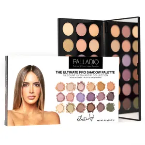 Palladio Shannon De Lima 18 Count Eyeshadow Palette - Matte, Shimmer, Metallic - Cruelty-Free, Vegan, Talc-Free - Botanically Infused with Green Tea & Vitamin E