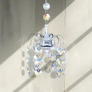 Crystal Prism Octagonal Pendant Sunlight Catcher Hanging Decoration for Garden Home Ideal Gift Hangable Ornaments
