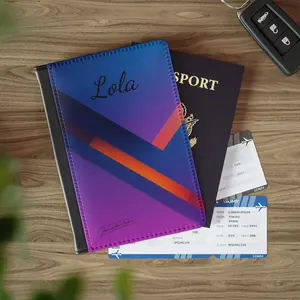 Personalized Geometric Passport Cover – Custom Name 'Lola' Travel Passport Holder