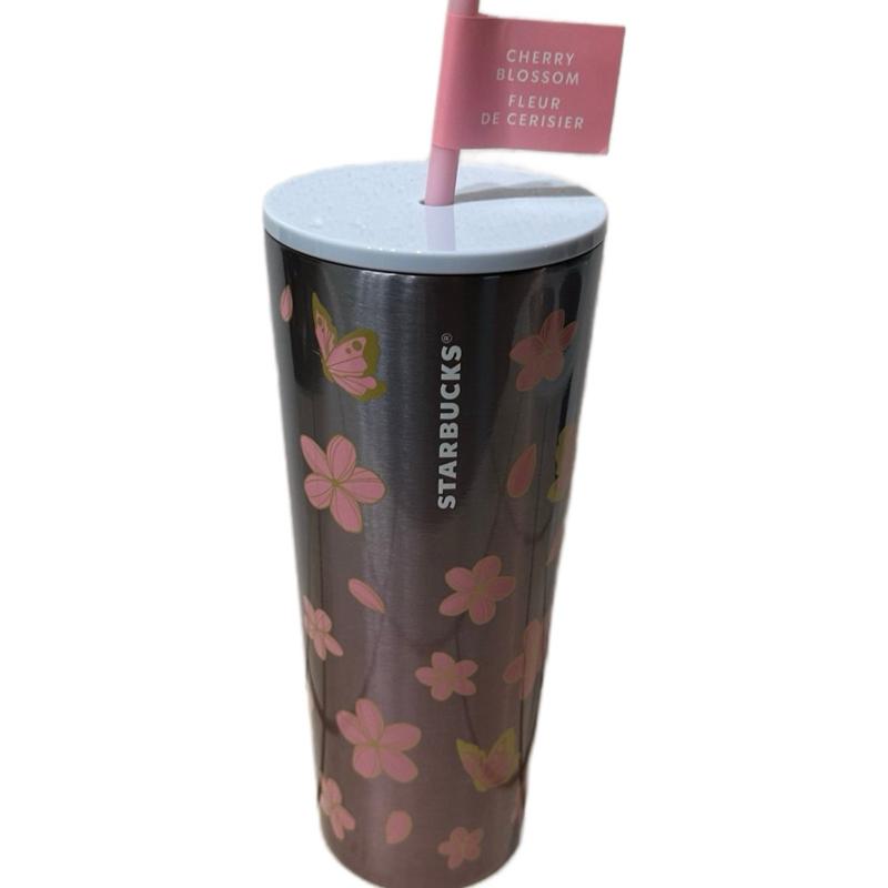 STARBUCKS CHERRY BLOSSOM SPRING 2025 METAL TUMBLER 24 FL. OZ. Cup