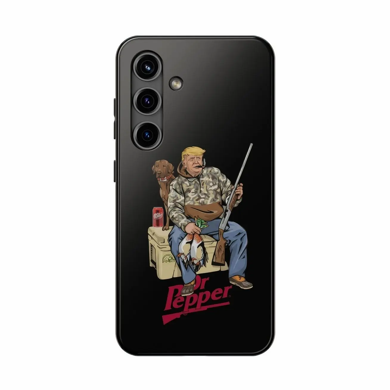 Epic Trump Hunting Dog Phone Case – Rugged Outdoor Style for iPhone 11-16 Series | Shockproof Protection with a Patriotic Twist Z