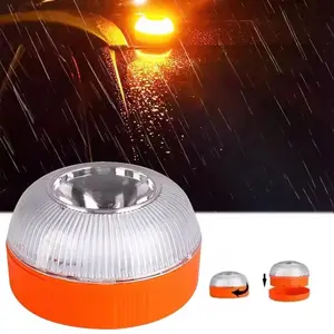 LED Car Emergency Light V16 Flashlight, Magnetic Induction Strobe, Road Accident Lamp, Beacon Safety Accessory Waterproof Safety (Battery not  included)