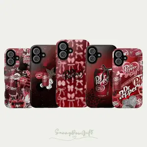 Dr Pepper Inspired Y2K Retro Collage Phone Case – Vintage Soda Aesthetic Cover Compatible with iPhone 17, 16, 15, 14, 13, 12, 11