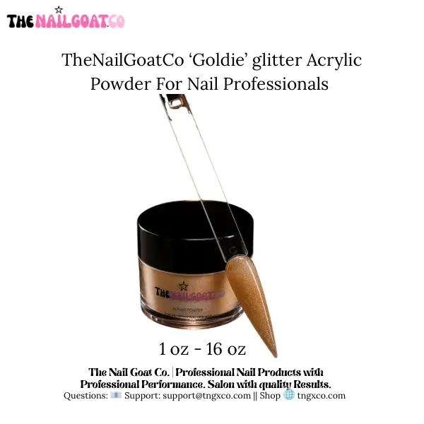 Goldie Cover Acrylic Powder, Nail Supplies with Glitter Finish for Nail Art Decoration & Personal Care