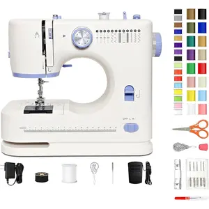 Sewing Machine for Beginners with 42 count Sewing Kit, Sewing machine with 12 Built-in Stitches, High-Low Speeds Small Sewing machine LED lights