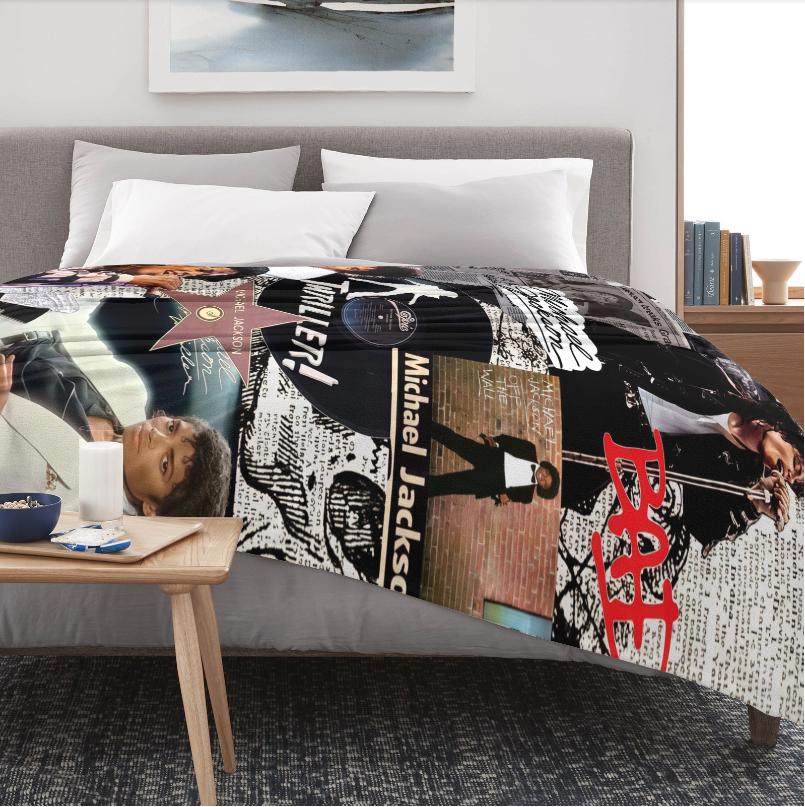 Renowned musician Flannel Blanket, the amusing Michael Blanket, soft and comfortable, suitable for sofas, beds, camping and traveling - in a modern style. A gift for music lovers.