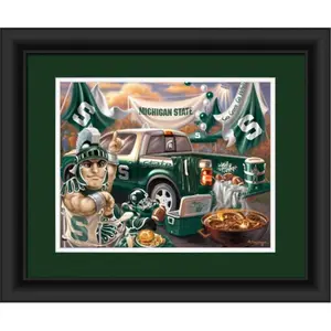 Michigan State Spartans Tailgate Print 15"x18", Decor, Glass, Room, Decoration