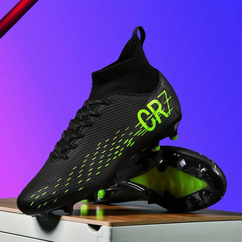 Men's High Top Turf Football Boots, Professional Outdoor Anti-skid Breathable Lace Up TF Soccer Cleats For Summer Rainy Day Training Outdoor Competition soccer shoes soccer boots shoes soccer