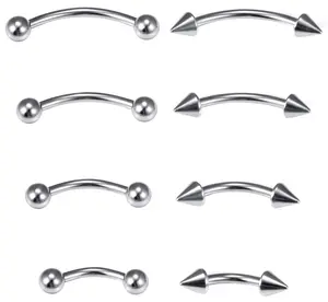 8PCS Curved Barbell Eyebrow Piercing Jewelry Set – 16G Eyebrow Piercing Jewelry Surgical Steel Curved Barbell Tiny Eyebrow Ring Vertical Labret Lip Jewelry Ear Rook Navel Small Belly Button Ring for Women Men 20g 16g 6mm/8mm/10mm/12mm nose stud jewelry pi