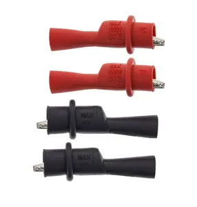Push-On Alligator Clips for Multimeter Test Leads, Fully Insulated Probe Clip Attachments for Electrical Testing