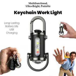 2026 Rechargeable Mini Keychain Flashlight ,Super Bright,800 Lumens EDC Mini Flashlights, COB Keychain Work Light Flashlights  6 Light Modes, Bright Mini Keychain Light for Walking, Searching ,camping and Hiking boyfriend best gift