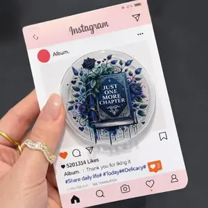 Book Lover MagSafe Phone Grip, Just One More Chapter Quote Pop Grip, Dark Academia Aesthetic Magnetic Holder for Kindle eReader GiftD