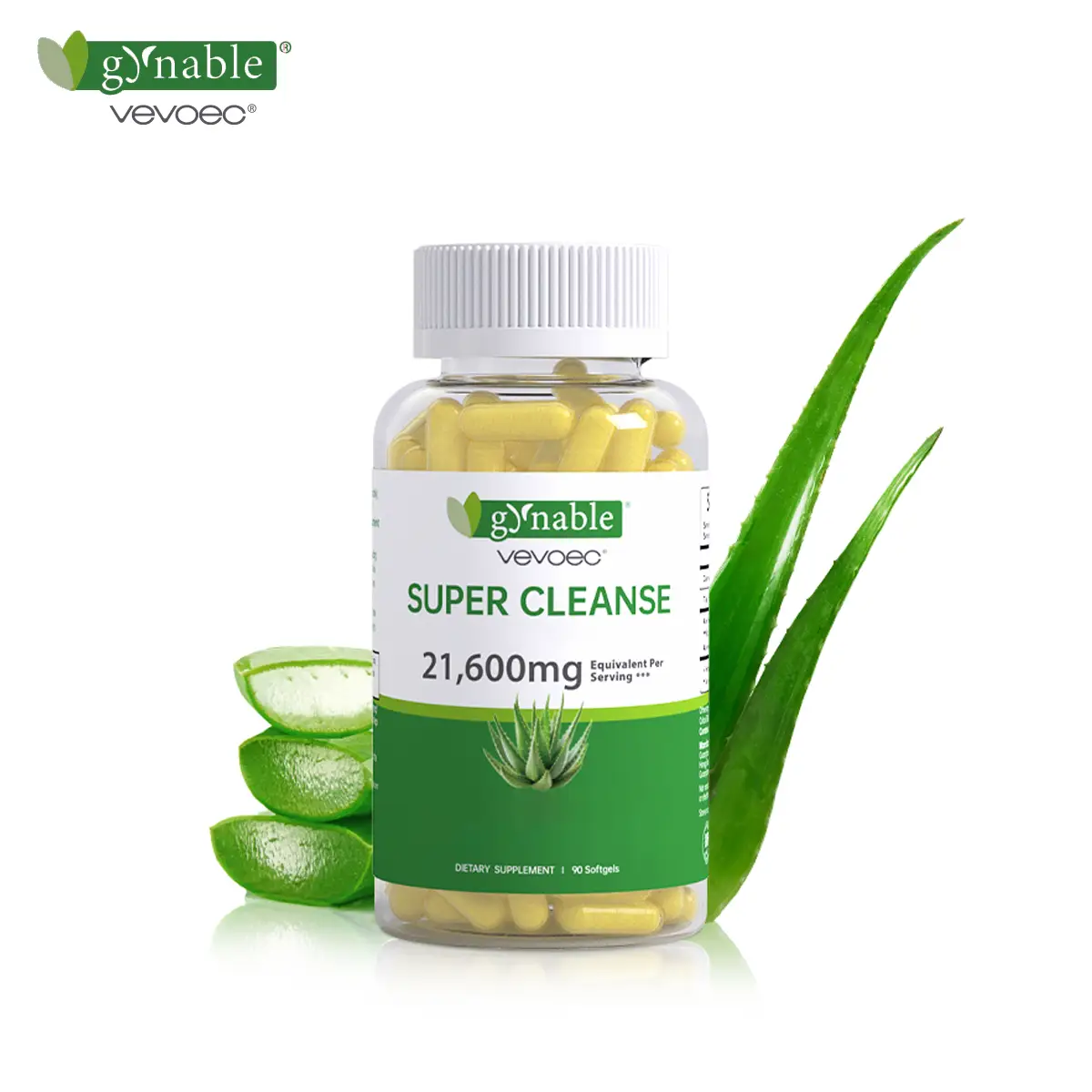 Gynable Aloe Vera Capsules, super cleanse, 90 Capsules ，216,000mg Inner Aloe Leaf Equivelent per Serving, Gut Health, Natural Immune Supplement,Glut